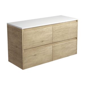 Amato Scandi Oak 1200mm Wall-Hung Vanity with Stone Top