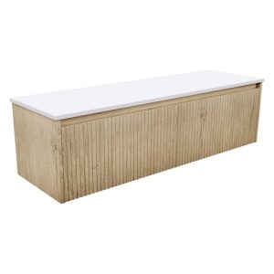 Alina Scandi Oak 1500mm Double Basin Wall-Hung Vanity with Stone Top