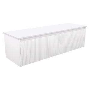 Alina Satin White 1500mm Double Basin Wall-Hung Vanity with Stone Top