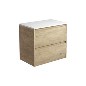 Amato Scandi Oak 750mm Wall-Hung Vanity with Stone Top