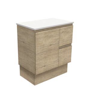 Edge Scandi Oak 750mm Vanity on Kickboard with Stone Top