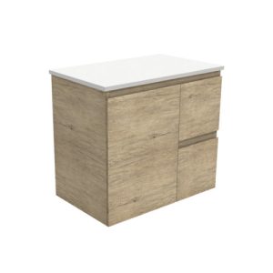 Edge Scandi Oak 750mm Wall-Hung Vanity with Stone Top