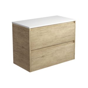 Amato Scandi Oak 900mm Wall-Hung Vanity with Stone Top