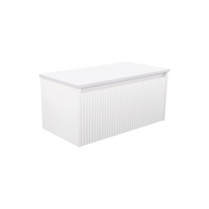 Alina Satin White 900mm Wall-Hung Vanity with Stone Top