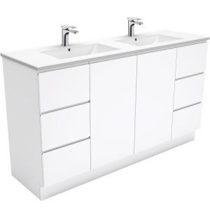 Dolce Fingerpull 1500mm Double Bowl Vanity on Kickboard