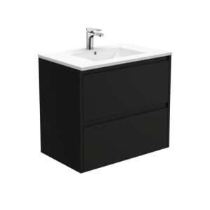 Dolce Amato Satin Black 750mm Wall-Hung Vanity