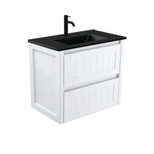 Dolce Matte Black Hampton 750mm Wall-Hung Vanity