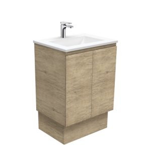 Vanessa Edge Scandi Oak 600mm Vanity on Kickboard