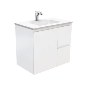 Vanessa Fingerpull Satin White 750mm Wall-Hung Vanity