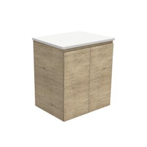 Edge Scandi Oak 600mm Wall-Hung Vanity with Solid Surface