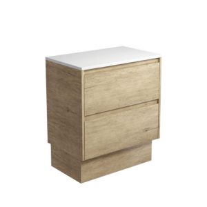Amato Scandi Oak 750mm Vanity on Kickboard with Stone Top