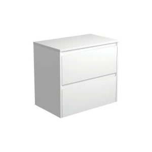 Amato Satin White 750mm Wall-Hung Vanity with Stone Top