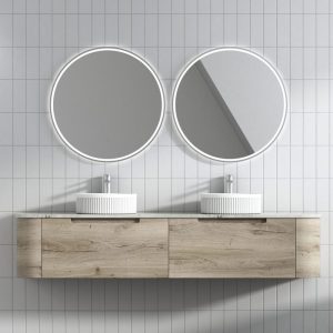 1800mm Hamilton Curved Wall Hung Vanity with Stone Top