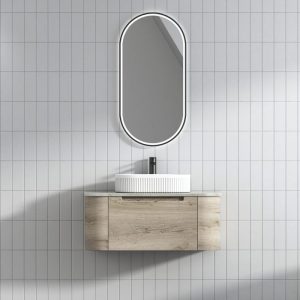 900mm Hamilton Curved Wall Hung Vanity with Stone Top