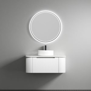 900mm Petra Mark II Curved Wall Hung Vanity with Stone Top