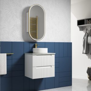 600mm Neva Wall Hung Vanity with Ceramic Top