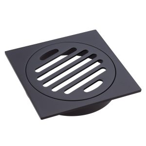 Square Black Standard Floor Waste