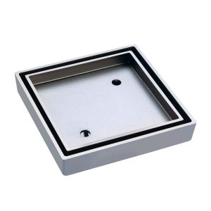 Square Chrome Slim Tile Insert Floor Waste