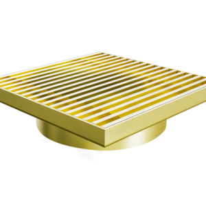 Square Brushed Gold Slim Grill Floor Waste