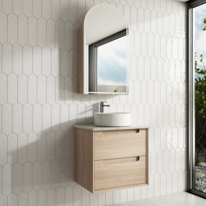 600mm Ainsley Wall Hung Vanity with Stone Top