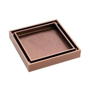 Square Rose Gold Tile Insert 2-in-1 Floor Waste