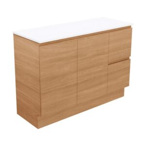 Carmen Door & Drawer 1200mm Single Bowl Floor Standing Vanity with Satori Concrete Top