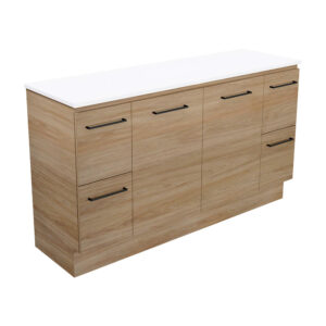 Carmen Door & Drawer 1500mm Double Bowl Floor Standing Vanity with Dolce Ceramic Top
