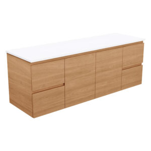 Carmen Door & Drawer 1500mm Single Bowl Wall-Hung Vanity with Concrete Top