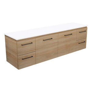Carmen Door & Drawer 1800mm Double Bowl Wall-Hung Vanity with Concrete Top
