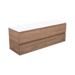 Carmen All Drawer 1500mm Double Bowl Wall Hung Vanity with Concrete Top