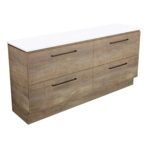 Carmen All Drawer 1800mm Double Bowl Floor Standing Vanity with Vanessa Poly-Marble Top