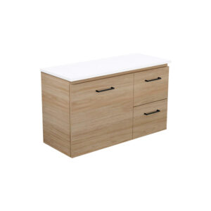 Carmen Ensuite Door & Drawer 900mm Wall Hung Vanity with Solid Surface Top