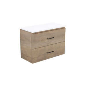 Carmen Ensuite All Drawer 900mm Wall Hung Vanity with Solid Surface Top