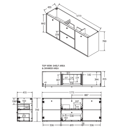 Cierra 1800mm Double Bowl Wall-Hung Vanity with Solid Surface Top - Image 8