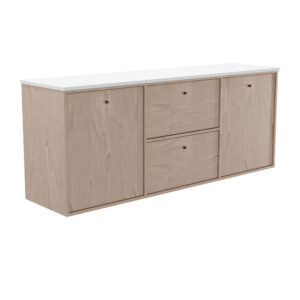 Cierra 1800mm Double Bowl Wall-Hung Vanity with Concrete Top