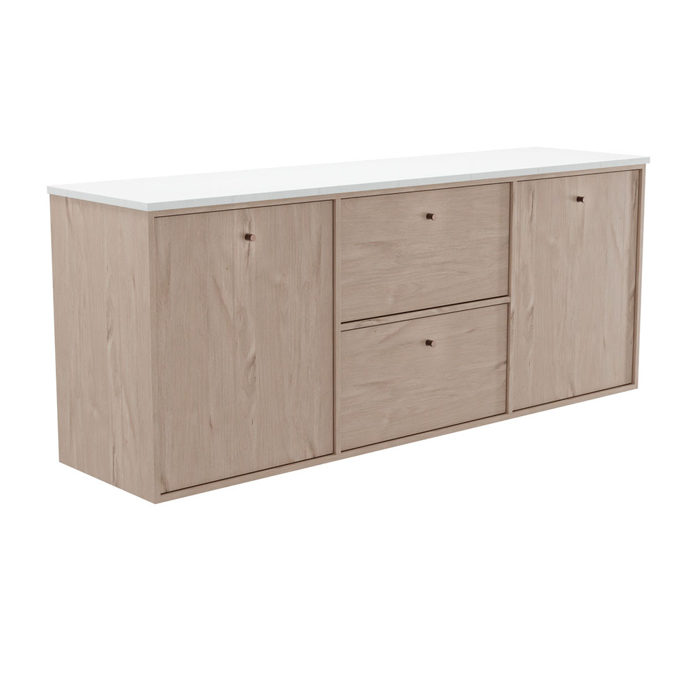 Cierra 1800mm Double Bowl Wall-Hung Vanity with Solid Surface Top