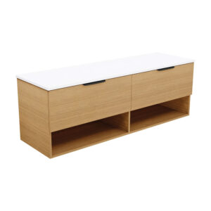 Kassi 1500mm Double Bowl Wall Hung Vanity with Concrete Top