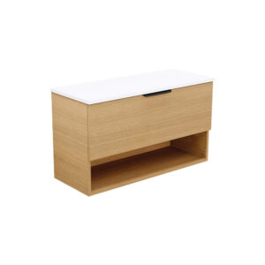 Kassi Ensuite 900mm Wall Hung Vanity with Solid Surface Top