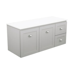 Newport Door & Drawer 1200mm Single Bowl Wall Hung Vanity with Concrete Top