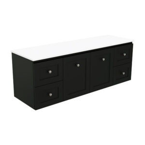 Newport Door & Drawer 1500mm Single Bowl Wall Hung Vanity with Concrete Top
