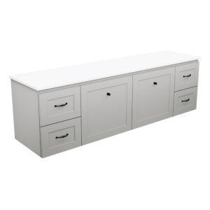 Newport Door & Drawer 1800mm Single Bowl Wall Hung Vanity with Concrete Top