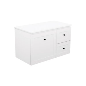 Newport Door & Drawer 900mm Wall Hung Vanity with Solid Surface Top