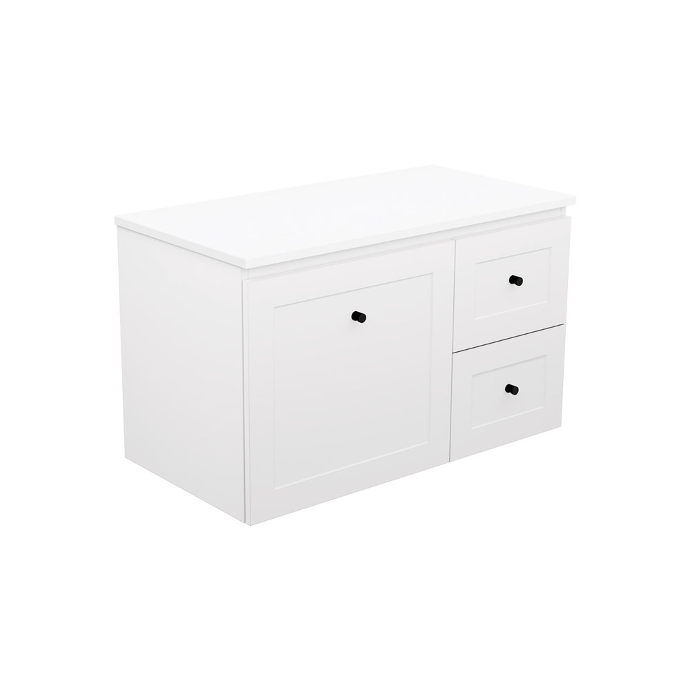 Newport Door & Drawer 900mm Wall Hung Vanity with Stone Top