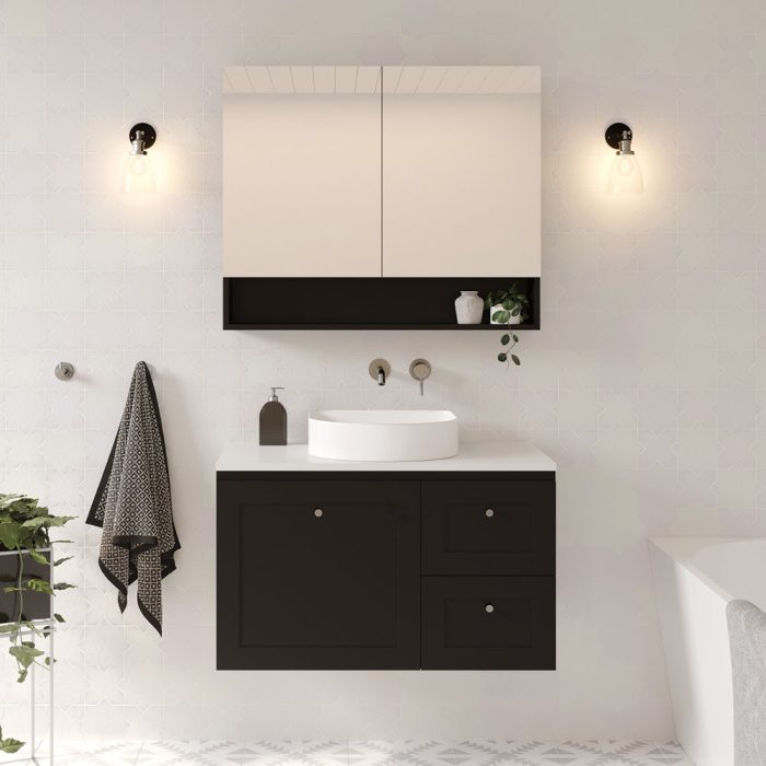 Newport Door & Drawer 900mm Wall Hung Vanity with Stone Top - Image 4