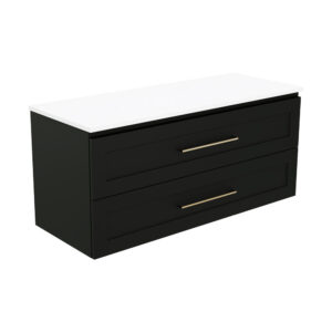 Newport All Drawer 1200mm Double Bowl Wall hung Vanity with Concrete Top