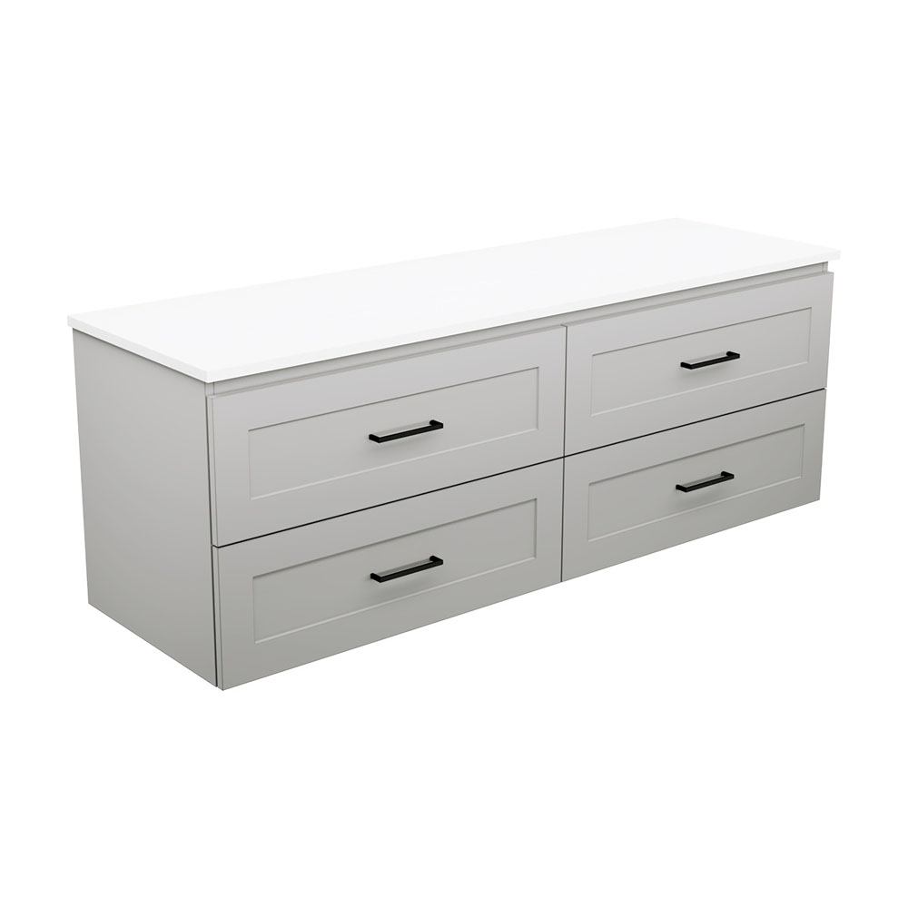 Newport All Drawer 1500mm Single Bowl Wall hung Vanity with Solid Surface Top