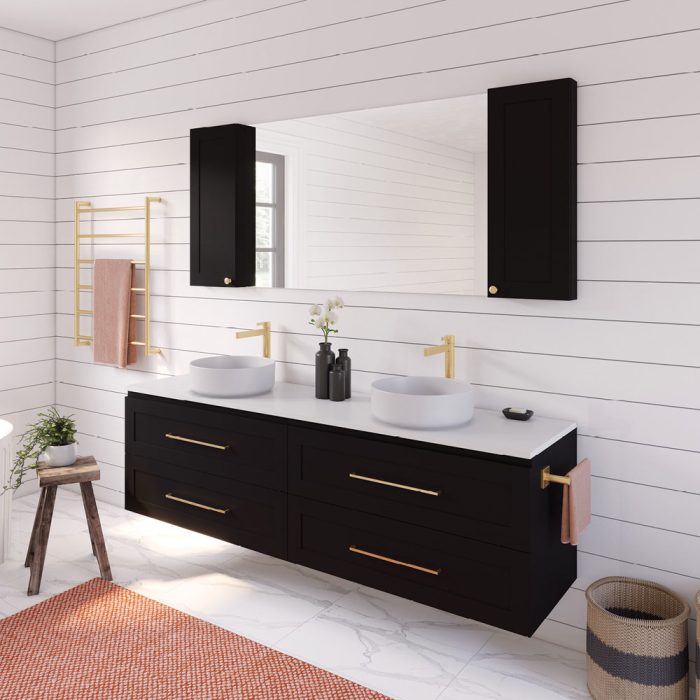 Newport All Drawer 1800mm Double Bowl Wall hung Vanity with Stone Top - Image 3