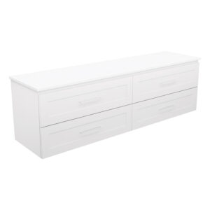 Newport All Drawer 1800mm Double Bowl Wall hung Vanity with Concrete Top