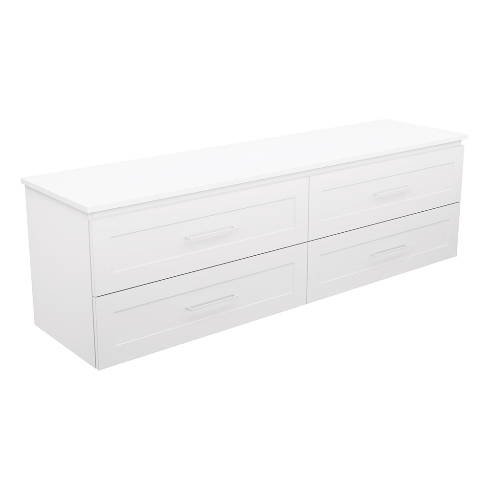 Newport All Drawer 1800mm Double Bowl Wall hung Vanity with Stone Top