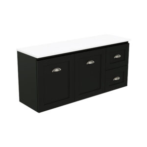 Newport Ensuite Door & Drawer 1200mm Wall Hung Vanity with Solid Surface Top